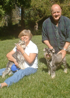 Photo of Rescue Dog Gretchen and friend Missy with adopters